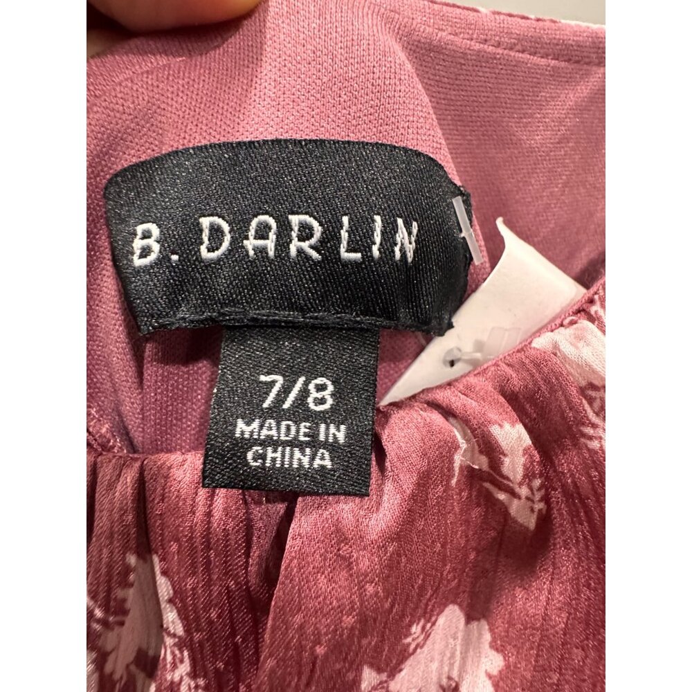 B. Darlin Floral Print Long Sleeve Midi Dress With Tie Back - Picture 3 of 8